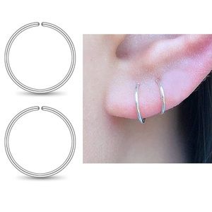 NWT Sterling Silver Hoop Earrings or Nose Rings